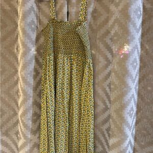 LOFT Yellow and Blue Floral Maxi Dress